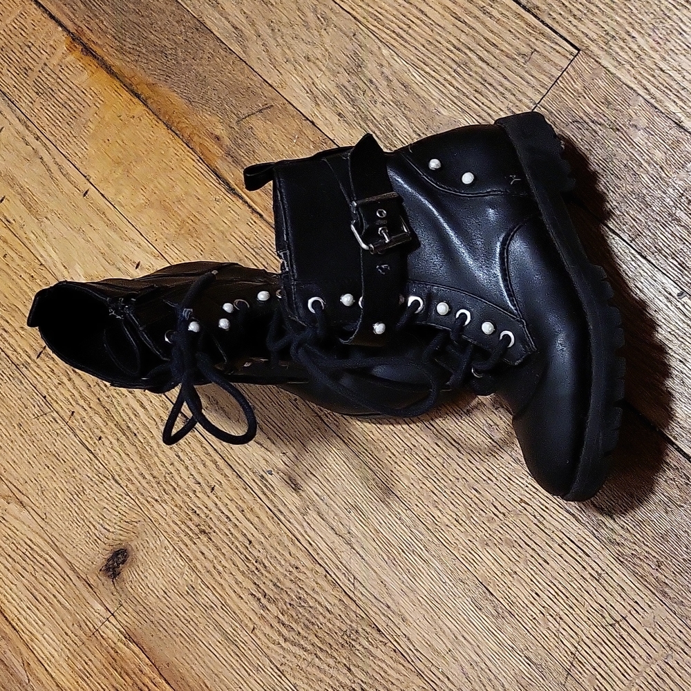 Zara Black Motorcycle Boot Girls